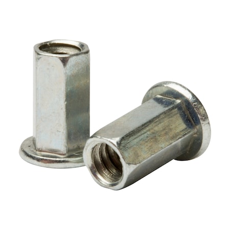 Huyett Rivet Nut, 3/8"-16 Thread Size, 0.748 in Flange Dia., .910 in L, Steel BTI-FHL2-3716-177/B1